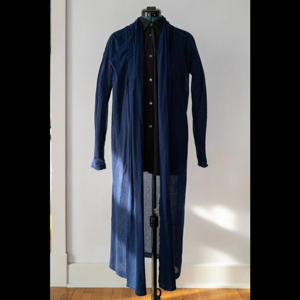 Yohji Yamamoto Light Jacquard Evening Jacket Blue Sz. M